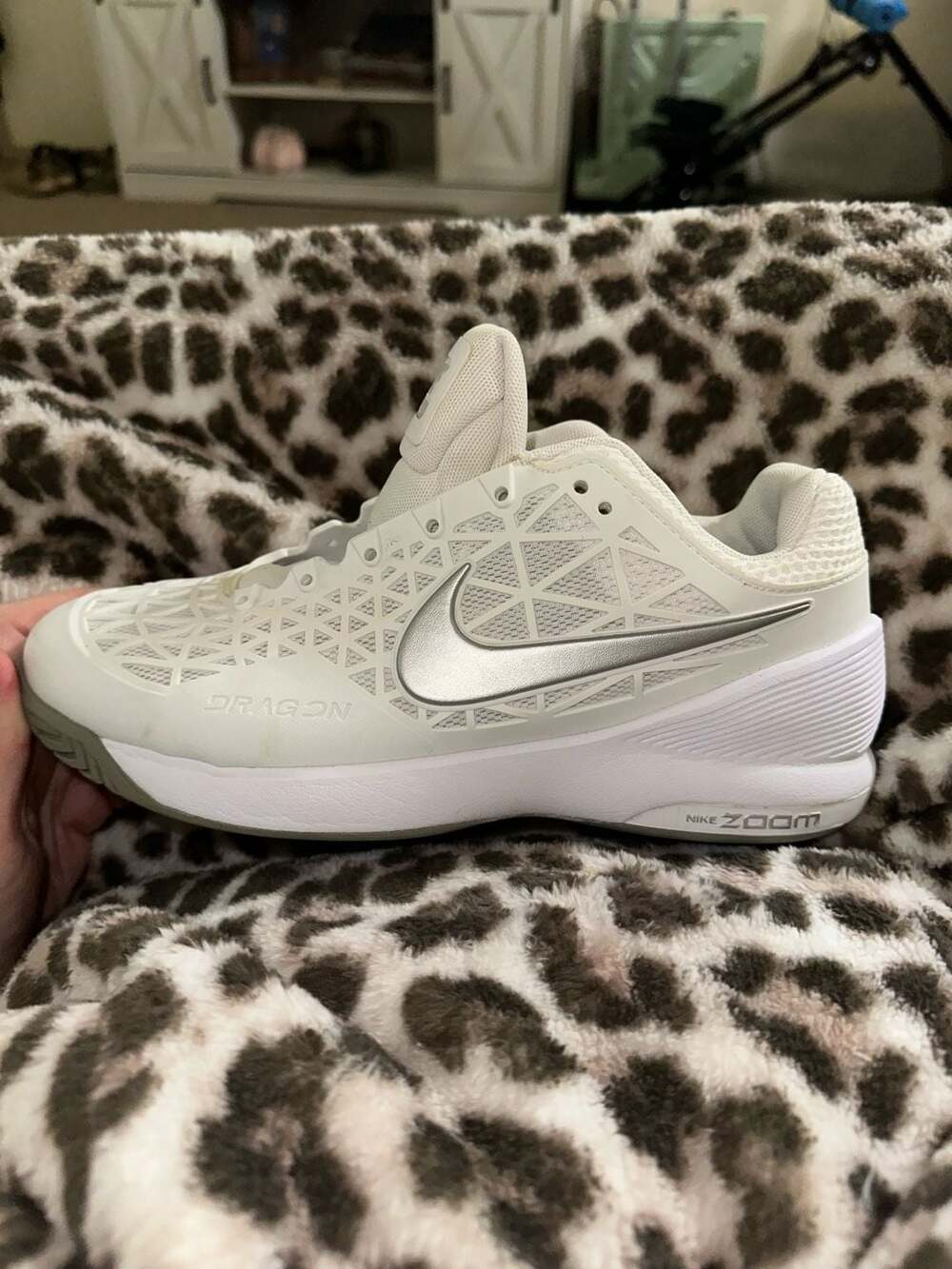 Nike Zoom Cage 2 Women's White Cool Grey Tennis Sneakers US 7 UK 4.5 EUR 38